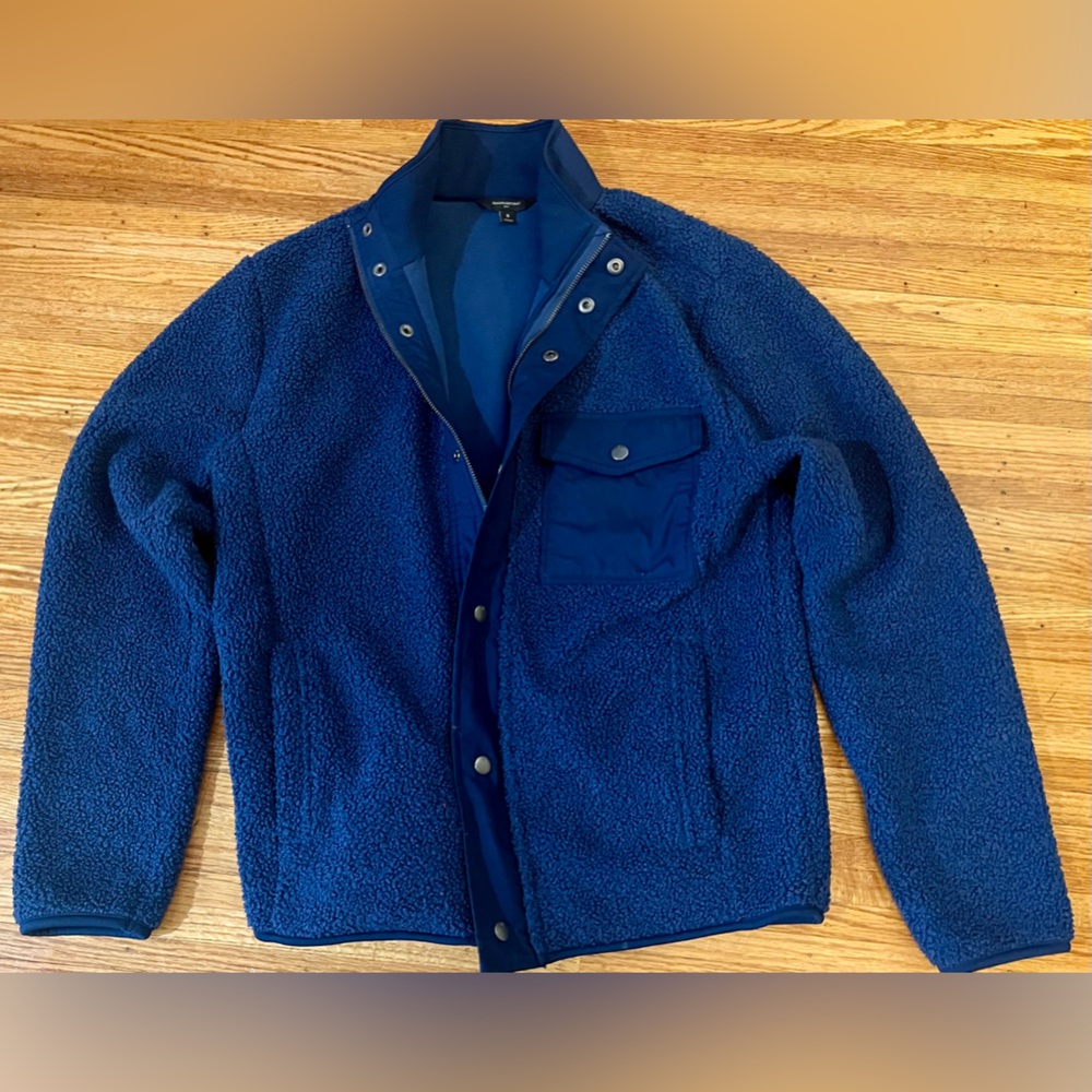 Banana Republic Men's Deep Blue Fleece Jacket